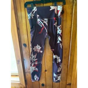 Athleta Floral Print High Rise Workout Leggings with Pockets‎ Size Small